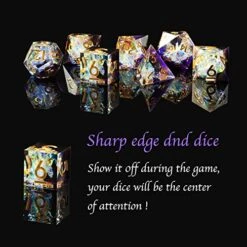 Sharp Edge DND Dice Set Handmade 7 Accessories Dice For Dungeons And Dragons TTRPG Games, Multi-Sided RPG Polyhedral Resin Sharp Edge Dice Roleplaying Games Shadowrun Pathfinder MTG -Folkmanis Toys Shop 51ouqJ3ZNjL