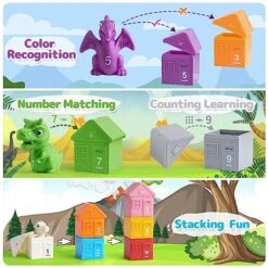 DINOTRONIC 20 Pcs Learning Toy For Toddlers 1 2 3 Year Old,Montessori Toys With Dinosaur Finger Puppets & Stacking House,Counting & Matching & Sorting Fine Motor Games,Toys For 1+ Year Old Baby 11 DINOTRONIC 20 Pcs Learning Toy For Toddlers 1 2 3 Year Old,Montessori Toys With Dinosaur Finger Puppets & Stacking House,Counting & Matching & Sorting Fine Motor Games,Toys For 1+ Year Old Baby -Folkmanis Toys Shop 51p21KW0oIL