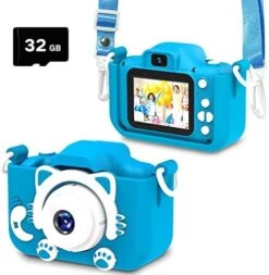 Goopow Kids Camera Toys For 3-8 Year Old Boys,Children Digital Video Camcorder Camera With Cartoon Soft Silicone Cover, Best Chritmas Birthday Festival Gift For Kids - 32G SD Card Included -Folkmanis Toys Shop 51p4WxWfT5L. AC