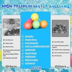 VATOS Reusable Water Balloons, 24PCS Fast Sealing & Quick Fill Water Bomb Splash Balls, Latex Free Silicone Water Splash Balloons For Kids Outdoor Water Games Outside Yard Pool Beach Summer Fun Party 15 VATOS Reusable Water Balloons, 24PCS Fast Sealing & Quick Fill Water Bomb Splash Balls, Latex Free Silicone Water Splash Balloons For Kids Outdoor Water Games Outside Yard Pool Beach Summer Fun Party -Folkmanis Toys Shop 51p8JqURClL