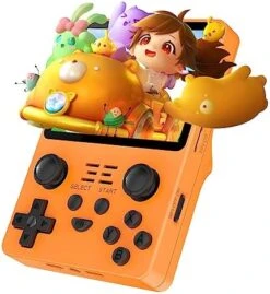 SERYUB RGB20S Handheld Game Console 3.5 Inch HD Screen, Retro Consoles Classic Emulator Gaming Pre-Installed System Plug-in Headphones Preinstalled Hand Held Video Games System 64GB(Blue) -Folkmanis Toys Shop 51pEargRVL. AC