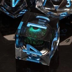 KERWELLSI Dragon Eye DND Dice Set D&D, 7 Pcs Resin Sharp Edge Liquid Core Role Playing Dice With Box, Polyhedral Dungeons And Dragons RPG D And D Dice D20 D12 D10 D8 D6 D4 -Folkmanis Toys Shop 51pGkFKfYHL