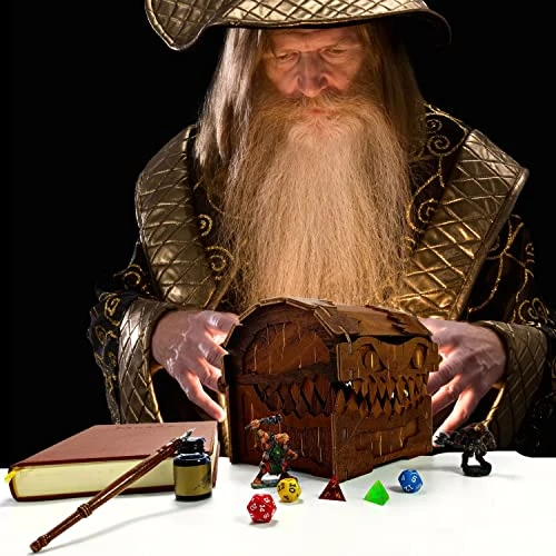 Mimic Chest For Dungeons And Dragons Tower With Tray Wood Laser Etched Cthulhu Portable And Collapsible Dice Roller Perfect For Board Game And Tabletop RPG 6 Mimic Chest For Dungeons And Dragons Tower With Tray Wood Laser Etched Cthulhu Portable And Collapsible Dice Roller Perfect For Board Game And Tabletop RPG - Image 4