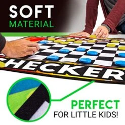 Franklin Sports Checkers And Four In A Row Mat Game - Addictive Family Fun! - Soft Play Mat For Kids Of All Ages - Comes With 42 Plastic Pucks -Folkmanis Toys Shop 51pLoL20QML