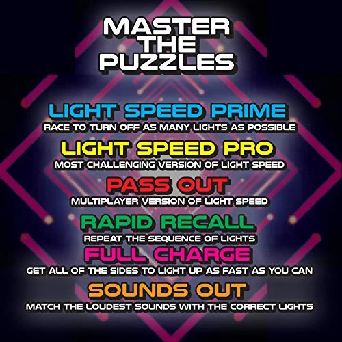 Top Secret Toys ZoomQube High Speed Electronic Light Game Cube With Sound, 6 Games To Master, Improve Memory, Pattern Recall, & Reaction Time, Play In The Dark, Ages 3+ 5 Top Secret Toys ZoomQube High Speed Electronic Light Game Cube With Sound, 6 Games To Master, Improve Memory, Pattern Recall, & Reaction Time, Play In The Dark, Ages 3+ - Image 3