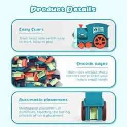 Domino Train Toy - 60Pcs Electric Automatic Domino Train Dominoes Rally Train Set For Kids Aged 3-12 Birthday Christmas Day Gifts -Folkmanis Toys Shop 51pZk84E3QL