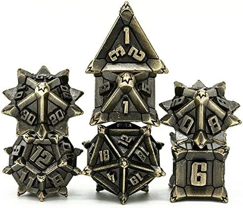 Cusdie Metal Dice Set, 7 Pcs DND Metal Dice, Pinwheel Design Polyhedral Dice Set, For Role Playing Game D&D Dice MTG Pathfinder(Silver Golden) 6 Cusdie Metal Dice Set, 7 Pcs DND Metal Dice, Pinwheel Design Polyhedral Dice Set, For Role Playing Game D&D Dice MTG Pathfinder(Silver Golden) - Image 4