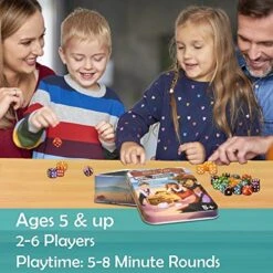 Roll The Bones Dice Game For Kids & Adults, Fast-paced Dice Game For Family Game Night, 2-6 Players Aged 5+, Pirate Dice Kids Games, Fun Family Game For Adults And Family, Easy To Learn