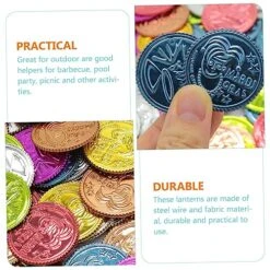 SAFIGLE Treasure Coin 100pcs Colored Gold Coins Board Games Coins Pirate Chest Fillers Halloween Toys Plastic Coins Plastic Playes Plastic Pirate Treasure Coins Party Toy Coin Toys