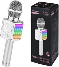 Toys For Girls Karaoke Microphone - Portable Wireless Bluetooth Karaoke Mic Machine With Flashlights, 3 4 5 Year Old Girl Birthday Gifts,Kids Toys For 6 7 8 9 10 Year Old Girl Stuff Teen Girl Gifts -Folkmanis Toys Shop 51q BKpNIuL. AC