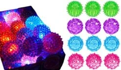 JA-RU Spiky Light Up-Rubber Ball (8 Balls Assorted) Squishy Spike Textured Bouncy Ball With Flashing Led Light. Stress Ball For Kids & Adult. Fidget Therapy Autism Sensory Toys. Dog Chew Toys. 695-8A -Folkmanis Toys Shop 51q z0f6yL. AC