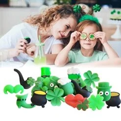 Cherislpy 48 Pcs St Patrick's Day Mochi Squishy Toys,Mini Cute Squeeze Toy Stress Reliever Anxiety Packs For Kid Party Favors,St Patrick's Day Gift -Folkmanis Toys Shop 51q1ve8x76L