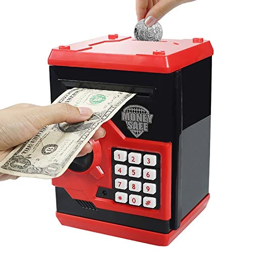 Samate Cartoon Electronic ATM Password Piggy Banks New Great Gift Toy For Children Kids Can Auto Scroll Paper Money For Children Fun Toy (Red) 3 Samate Cartoon Electronic ATM Password Piggy Banks New Great Gift Toy For Children Kids Can Auto Scroll Paper Money For Children Fun Toy (Red)