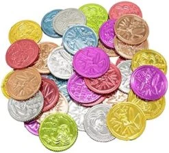 SAFIGLE Treasure Coin 100pcs Colored Gold Coins Board Games Coins Pirate Chest Fillers Halloween Toys Plastic Coins Plastic Playes Plastic Pirate Treasure Coins Party Toy Coin Toys -Folkmanis Toys Shop 51qEdAxW5L. AC