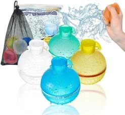 Hiliop Reusable Water Balloons For Kids Adults, Resealable Refillable Magnetic Water Balloons Self Sealing Quick Fill With Mesh Bag (8PCS) -Folkmanis Toys Shop 51qNamXJFoL. AC