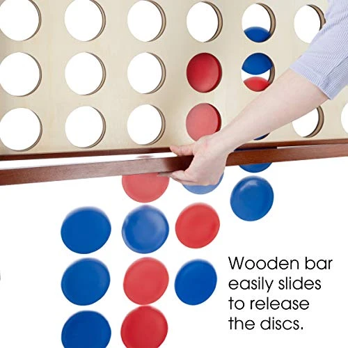 Hey! Play! 4-in-A-Row-Giant Classic Wooden Game For Indoor And Outdoor Play-2 Player Strategy And Skill Fun Backyard Lawn Toy For Kids And Adults 5 Hey! Play! 4-in-A-Row-Giant Classic Wooden Game For Indoor And Outdoor Play-2 Player Strategy And Skill Fun Backyard Lawn Toy For Kids And Adults - Image 3