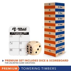 Rally And Roar Giant Towering Timbers Stacking Game Set - 2 To 5ft Tall, Wood Blocks And Carry Bag -Folkmanis Toys Shop 51qP0kiqA8L
