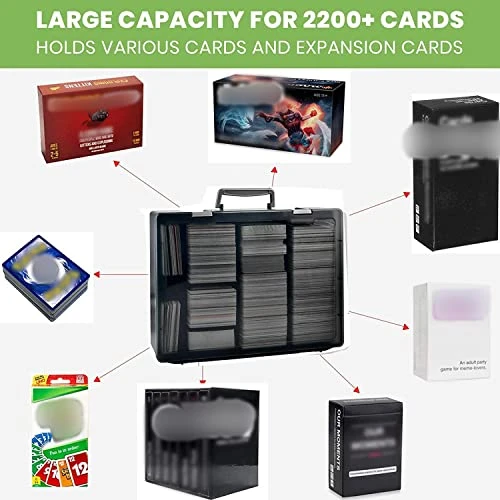 ALKOO 2200+ Card Case Holder, C.A.H/MTG Deck Box Organizer Storage Compatible With Cards Against Humanity/for Magic The Gathering/for Yugioh/for Topps Baseball & All Expansions 4 ALKOO 2200+ Card Case Holder, C.A.H/MTG Deck Box Organizer Storage Compatible With Cards Against Humanity/for Magic The Gathering/for Yugioh/for Topps Baseball & All Expansions - Image 2