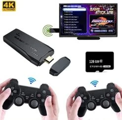 Wireless Retro Game Console - Shelein Retro Game Stick Plug & Play Video TV Game Stick With 10000+ Retro Games Built-in, 9 Emulators, 4K HDMI, Dual 2.4G Wireless Controllers (64G 15000 Games) -Folkmanis Toys Shop 51qU5n7e1PL. AC
