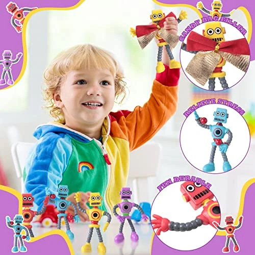 Fidget Toys Bendable Robot Figures Stress Relief Flexible Bendy Toys Robot Transforming Decompression Toys Robot Party Favors For Goody Bag Stuffers Goody Bags, Prizes, Pinatas, 4 Colors (32 Pcs) 5 Fidget Toys Bendable Robot Figures Stress Relief Flexible Bendy Toys Robot Transforming Decompression Toys Robot Party Favors For Goody Bag Stuffers Goody Bags, Prizes, Pinatas, 4 Colors (32 Pcs) - Image 3