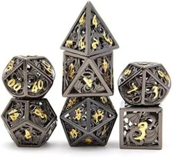 Hollow Metal DND Game Dice Dragon Design Ancient Iron 7Pcs Set For Dungeons And Dragons RPG MTG Table Games D&D Pathfinder Shadowrun And Math Teaching (with Metal Case) 24 Hollow Metal DND Game Dice Dragon Design Ancient Iron 7Pcs Set For Dungeons And Dragons RPG MTG Table Games D&D Pathfinder Shadowrun And Math Teaching (with Metal Case) -Folkmanis Toys Shop 51qaRwlrz5S. AC