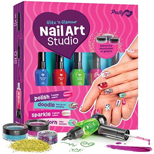 Nail Art Studio For Girls - Nail Polish Kit For Kids Ages 7-12 Years Old - Girl Gifts - Glitz 'n Glamour Girls Nails Gift Set - Cool Girly Stuff - Polish, Pens, Glitter, Stickers, Gems, Filer 3 Nail Art Studio For Girls - Nail Polish Kit For Kids Ages 7-12 Years Old - Girl Gifts - Glitz 'n Glamour Girls Nails Gift Set - Cool Girly Stuff - Polish, Pens, Glitter, Stickers, Gems, Filer
