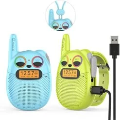 Qniglo Kids Walkie Talkies Rechargeable 3 Pack, Walkie Talkies For Kids With FM VOX Hands-Free Walki Talki With Watch Band & Lanyard For Outdoor Camping Games, Toys Gifts For 3-12 Years Old Boys Girls 23 Qniglo Kids Walkie Talkies Rechargeable 3 Pack, Walkie Talkies For Kids With FM VOX Hands-Free Walki Talki With Watch Band & Lanyard For Outdoor Camping Games, Toys Gifts For 3-12 Years Old Boys Girls -Folkmanis Toys Shop 51r0TIvusOL. AC