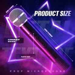 Leyndo 4 Pack Microphone Prop Toy Microphone Halloween Pretend Microphone Fun Stage Microphone For Kids Plastic Microphone For Halloween Cosplay Prom Costume Karaoke Music Party Favors, 9.5 X 2 Inch