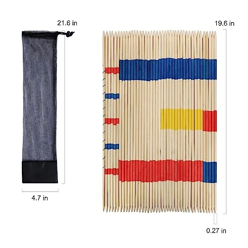 GOTHINK Jumbo Large 20 Inch Pick Up Sticks, Classic Bamboo Outdoot Toy Game For Kids And Adults, Perfect For Indoor And Outdoor Play, Enhance Strategy And Coordination Skills 4 GOTHINK Jumbo Large 20 Inch Pick Up Sticks, Classic Bamboo Outdoot Toy Game For Kids And Adults, Perfect For Indoor And Outdoor Play, Enhance Strategy And Coordination Skills - Image 2