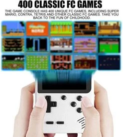 TTSAM Handheld Games Console For Kids Adults Retro FC Video Games Consoles 3 Inch Screen 400 Classic Games Player With AV Cable Can Play On TV (White-New) -Folkmanis Toys Shop 51r84UAAsbL