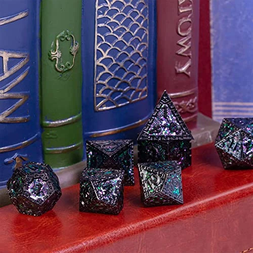 UDIXI Metal DND Dice Set, 7PCS Polyhedral D&D Dice Set Dragon D N D Dice For Dungeons And Dragons, Metal Dice Set D&d For Role Playing Dice (Black 12) 5 UDIXI Metal DND Dice Set, 7PCS Polyhedral D&D Dice Set Dragon D N D Dice For Dungeons And Dragons, Metal Dice Set D&d For Role Playing Dice (Black 12) - Image 3