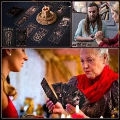 ACELION Original Plastic Tarot Card Set With Guide, Waterproof Tarot Cards,78 Pieces Of Tarot Cards With Gold Foil On The Surface, Fortune-Telling Game, Tarot For Beginners 8 ACELION Original Plastic Tarot Card Set With Guide, Waterproof Tarot Cards,78 Pieces Of Tarot Cards With Gold Foil On The Surface, Fortune-Telling Game, Tarot For Beginners -Folkmanis Toys Shop 51rGlJZRKUL