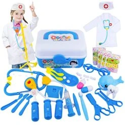 Toy Doctor Kit For Kids, Barbecue Corn Holders 16PCS/8Pairs, Corn On The Cob Skewers Stainless Steel Corn Holders Fork Skewers With Silicone Handle For Kitchen Gadgets, BBQ, Picnics & Campings