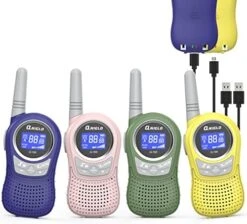QNIGLO Walkie Talkie For Kids Rechargeable, Kids Walkie Talkies 4 Pack, Outdoor Camping Games With 𝗟𝗶-𝗶𝗼𝗻 𝗕𝗮𝘁𝘁𝗲𝗿𝘆, Pink Toys For Girls Walkie Talkies Halloween Xmas Birthday Gifts -Folkmanis Toys Shop 51rJIF87PpL. AC 1