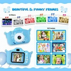 Kids Camera,Upgrade HD Digital Camera For Toddlers, Kid Camera Toys For 4 Year Old Girls Boys, Christmas Birthday Gifts For Age 3 4 5 6 7 8 9 10 Year Old With 32GB SD Card & Silicone Cover (Blue) -Folkmanis Toys Shop 51rPqgQpHXL