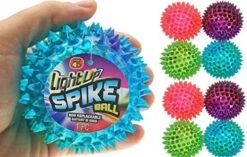 JA-RU Spiky Light Up-Rubber Ball (8 Balls Assorted) Squishy Spike Textured Bouncy Ball With Flashing Led Light. Stress Ball For Kids & Adult. Fidget Therapy Autism Sensory Toys. Dog Chew Toys. 695-8A -Folkmanis Toys Shop 51rSRqokozL. AC