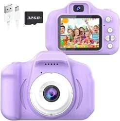 Tyseoome Kids Camera Toys For 3 4 5 6 7 8 9 10 11 12 Year Old Girls,Selfie Camera For Kids Christmas Birthday Festival Gift For Kids Upgrade Digital Camera With 32GB SD Card -Folkmanis Toys Shop 51rUECajJsL. AC