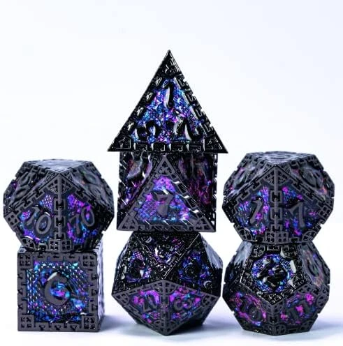 UDIXI Metal DND Dice Set, 7PCS Polyhedral D&D Dice Set Dragon D N D Dice For Dungeons And Dragons, Metal Dice Set D&d For Role Playing Dice (Black 12) 14 UDIXI Metal DND Dice Set, 7PCS Polyhedral D&D Dice Set Dragon D N D Dice For Dungeons And Dragons, Metal Dice Set D&d For Role Playing Dice (Black 12) - Image 12