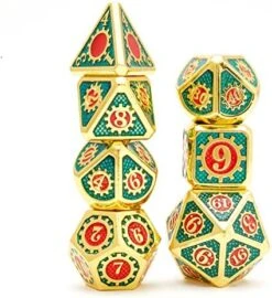 Metal Dice Set 7 D&D Dice Set Suitable For DND Dice Games Such As Dungeon And Dragon -Folkmanis Toys Shop 51rbl22QdnL. AC