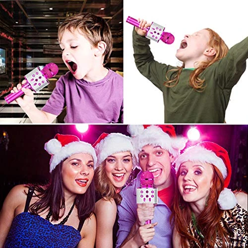 HL Audio Christmas Toys Kids Girls Karaoke Microphone, Wireless Bluetooth Karaoke Microphone For Kids Girls, Singing Toys For 3-12 Year Old, Kids Girls Microphone For Singing (Pink) 8 HL Audio Christmas Toys Kids Girls Karaoke Microphone, Wireless Bluetooth Karaoke Microphone For Kids Girls, Singing Toys For 3-12 Year Old, Kids Girls Microphone For Singing (Pink) - Image 6