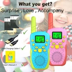 POKPOW Walkie Talkies For Kids Rechargeable 2 Pack Long Range 22 Channels 2 Way Radio Outdoor Kids Toys For Ages 3-12 Camping Hiking Birthday Xmas Easter Gifts For Boys Girls (Blue Pink) 18 POKPOW Walkie Talkies For Kids Rechargeable 2 Pack Long Range 22 Channels 2 Way Radio Outdoor Kids Toys For Ages 3-12 Camping Hiking Birthday Xmas Easter Gifts For Boys Girls (Blue Pink) -Folkmanis Toys Shop 51rkxqHedfL