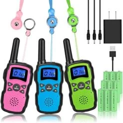 Wishouse Walkie Talkies For Kids Adult Long Range Rechargeable 3 Pack,Boy Wearable Walky Talky Set 2 Way Radio With USB Charger Battery,Camping Games Toy Birthday Xmas Gift For Girl Children Family -Folkmanis Toys Shop 51rozjcDpyL. AC 1