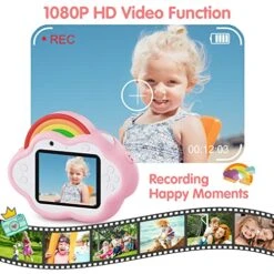 Selvim Upgrade Kids Selfie Camera, Christmas Birthday Gifts For Boys&Girls Age 3-9, HD Kids Digital Video Rainbow Camera For Toddler, Girl Toys Gifts For 3 4 5 6 7 8 Year Old With 32GB Card 11 Selvim Upgrade Kids Selfie Camera, Christmas Birthday Gifts For Boys&Girls Age 3-9, HD Kids Digital Video Rainbow Camera For Toddler, Girl Toys Gifts For 3 4 5 6 7 8 Year Old With 32GB Card -Folkmanis Toys Shop 51rpnvaj9IL