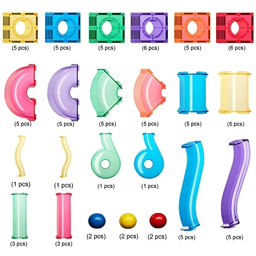 Learn & Grow Toys 88PCS Magnetic Ball Run Expansion Pack - Ultimate Magnetic Marble Run Accessory - STEM Building Toy & Learning Educational Magnet Construction Toddler Ages 8+ 6 Learn & Grow Toys 88PCS Magnetic Ball Run Expansion Pack - Ultimate Magnetic Marble Run Accessory - STEM Building Toy & Learning Educational Magnet Construction Toddler Ages 8+ - Image 4