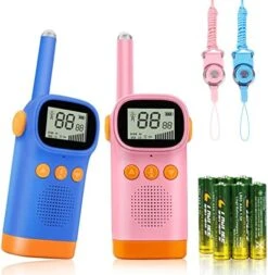 ODUFO Walkie Talkies For Kids 22 Channels 2 Way Radio Toy Gift For 3-12 Year Old Boys Girls 3Km Long Range For Outdoor Activities Games Cycling Hiking Camping (Pink+Yellow) -Folkmanis Toys Shop 51rwZqG8KrL. AC