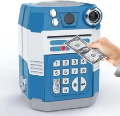 SHOMOTE Piggy Bank, Toys Gifts For Boys Girls Age 4 Up, Kids Money Safe Savings Coin Bank ATM, Blue 22 SHOMOTE Piggy Bank, Toys Gifts For Boys Girls Age 4 Up, Kids Money Safe Savings Coin Bank ATM, Blue -Folkmanis Toys Shop 51rxHg6 TL. AC