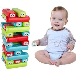 Wonuu Tumbling Timbers Block Wooden Stacking Game Colored Cartoon Plastic Building Blocks Board Educational Toy Games 9 Wonuu Tumbling Timbers Block Wooden Stacking Game Colored Cartoon Plastic Building Blocks Board Educational Toy Games -Folkmanis Toys Shop 51rzDj02euL