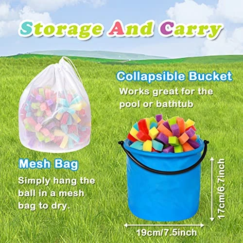 Reusable Water Balloons Kit, Including 24pcs DIY Sponge Water Bombs Water Soaker Balls Mesh Bag Collapsible Water Bucket For Kids Birthday Party, Summer Water Outdoor Toys 3 Reusable Water Balloons Kit, Including 24pcs DIY Sponge Water Bombs Water Soaker Balls Mesh Bag Collapsible Water Bucket For Kids Birthday Party, Summer Water Outdoor Toys