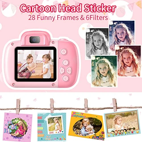 Kids Camera, HAONIU 48MP Digital Dual Camera Kids Toys For Boys/Girls 3-12 Years Old, Kid Selfie Camera With 2.0 Inch IPS Screen, 32GB SD Card, 1080P HD Video Cameras For Toddler Birthday Gifts (Pink) 5 Kids Camera, HAONIU 48MP Digital Dual Camera Kids Toys For Boys/Girls 3-12 Years Old, Kid Selfie Camera With 2.0 Inch IPS Screen, 32GB SD Card, 1080P HD Video Cameras For Toddler Birthday Gifts (Pink) - Image 3