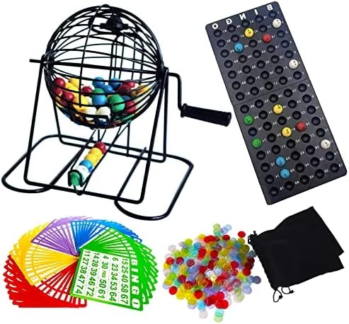 Yuanhe Deluxe Bingo Game Set With 6 Inch Metal Round Cage, 75 Colored Bingo Balls, 50 Bingo Cards, 300 Mix Bingo Chips And Bingo Master Board For Large Groups, Parties 9 Yuanhe Deluxe Bingo Game Set With 6 Inch Metal Round Cage, 75 Colored Bingo Balls, 50 Bingo Cards, 300 Mix Bingo Chips And Bingo Master Board For Large Groups, Parties - Image 7